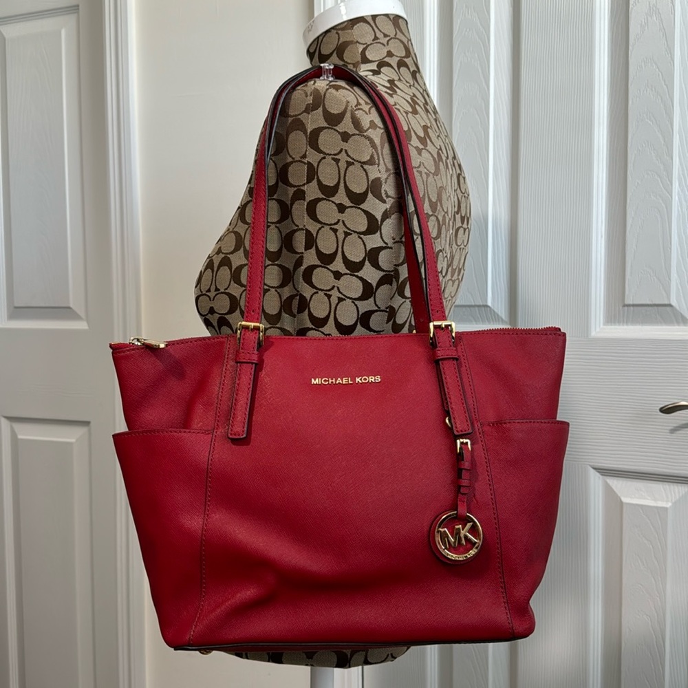 Michael Kors Classic red color tote bag in excellent condition